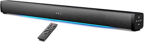 WITSHOCK Barra de sonido altavoz de TV con barra de sonido sistema envolvente de cine en casa con subwoofer integrado inalámbrico con cable