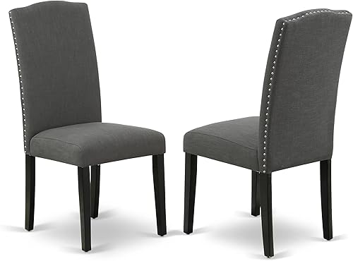 Miniatura 4 de East West Furniture NOEN3-BLK-20 - Juego de mesa de cocina de 3 piezas contiene una mesa de comedor rectangular con hoja de mariposa y 2 sillas