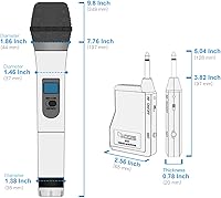 Vista 8 de Wireless Microphone, Handheld Dynamic Microphone Wireless mic System for Karaoke Nights and House Parties to Have Fun Over The Mixer,PA
