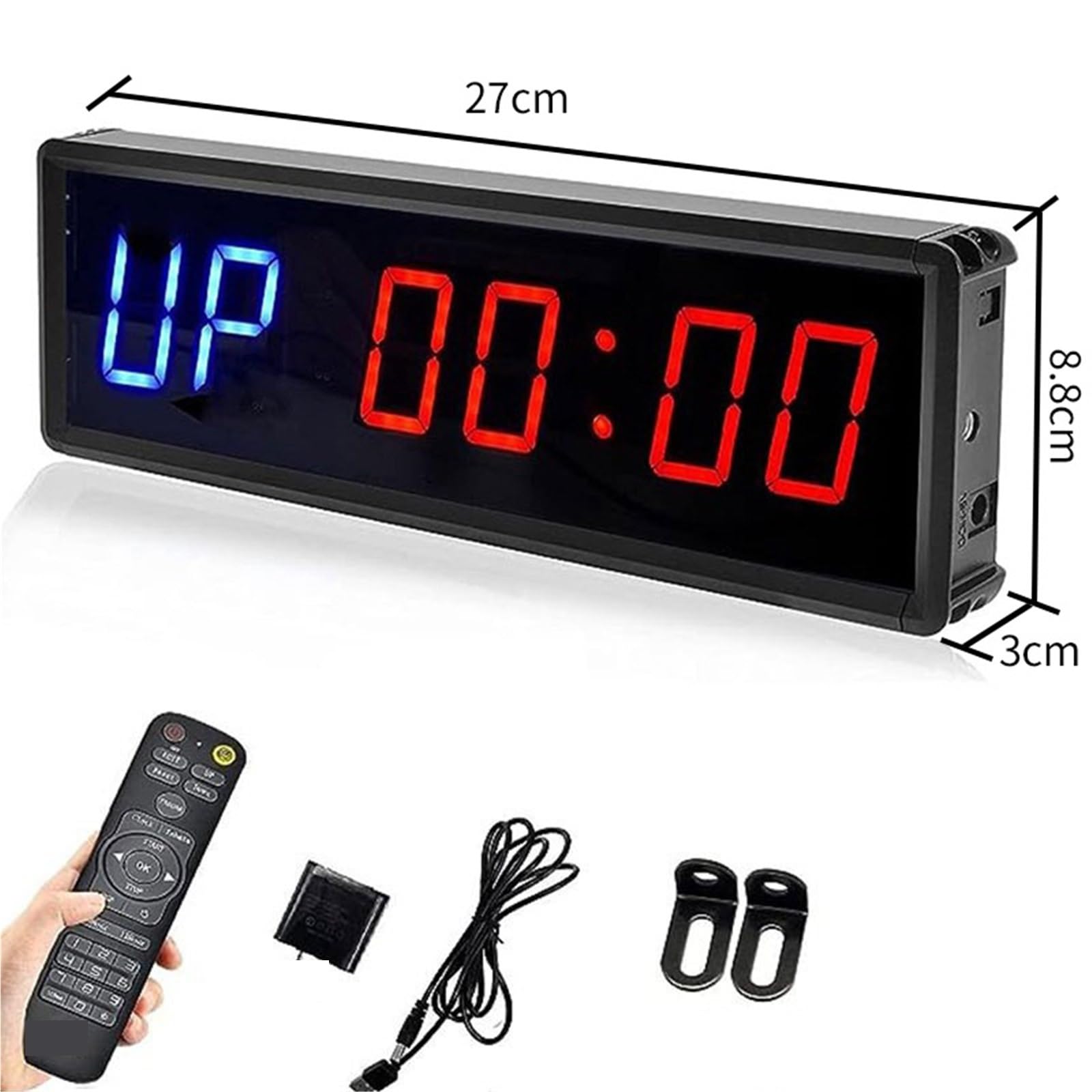 Temporizzatore sportivo, Sport Timer Da 1,5 Pollici Telecomando Programmabile LED Intervallo Garage Allenamento Palestra per la Formazione