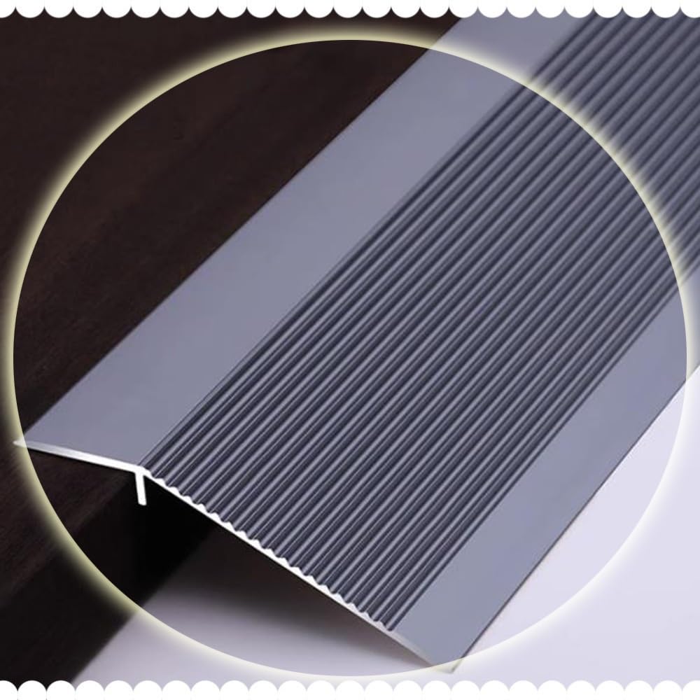 Rampe de Seuil En Métal Bande de Transition Pour Sol Moquette/Carrelage/Stratifié Bande de Garniture de Bord Réducteur de Seuil Extra Large 10 Cm/K Gray