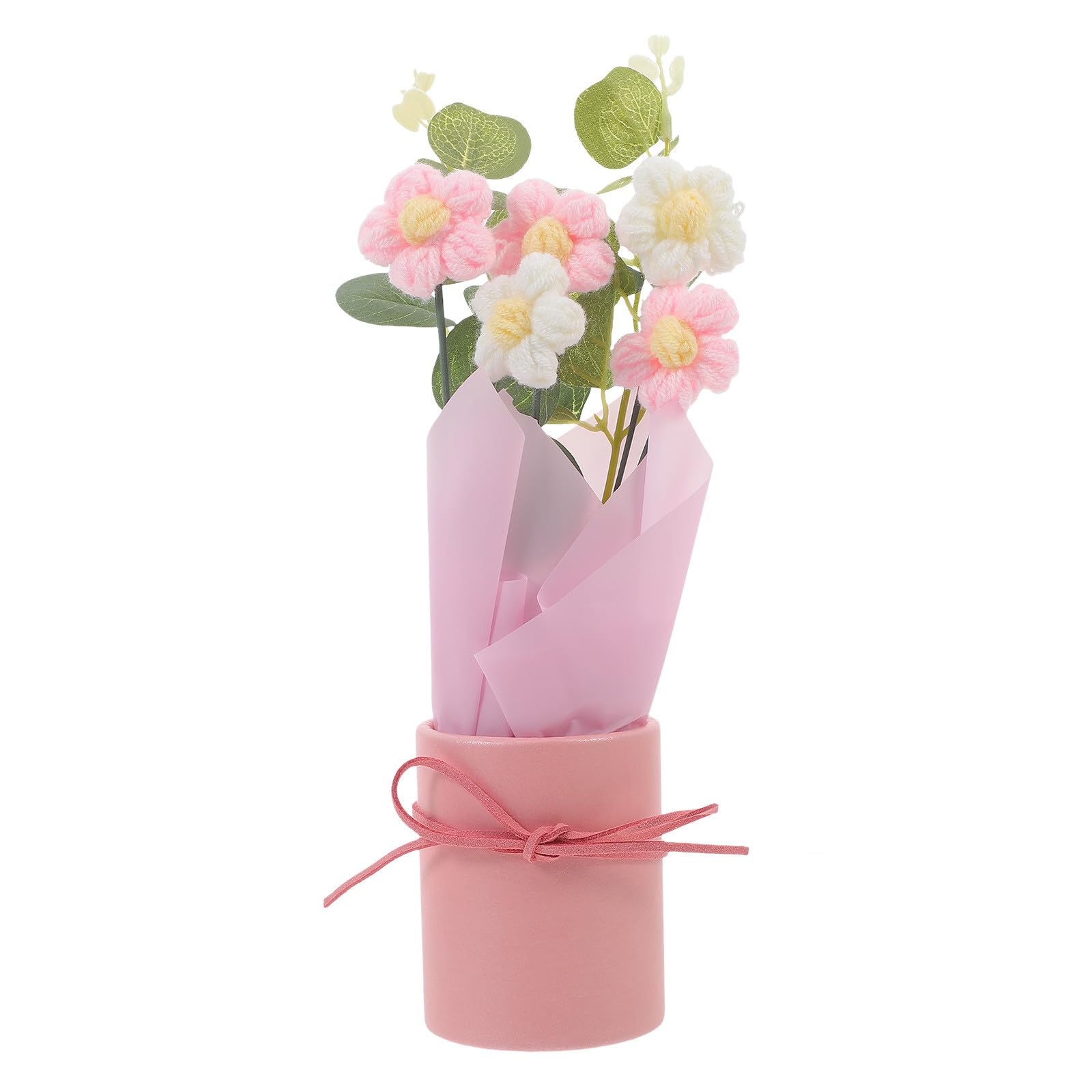 Bouquet floral au crochet fait main, ornement décoratif durable et élégant pour salon