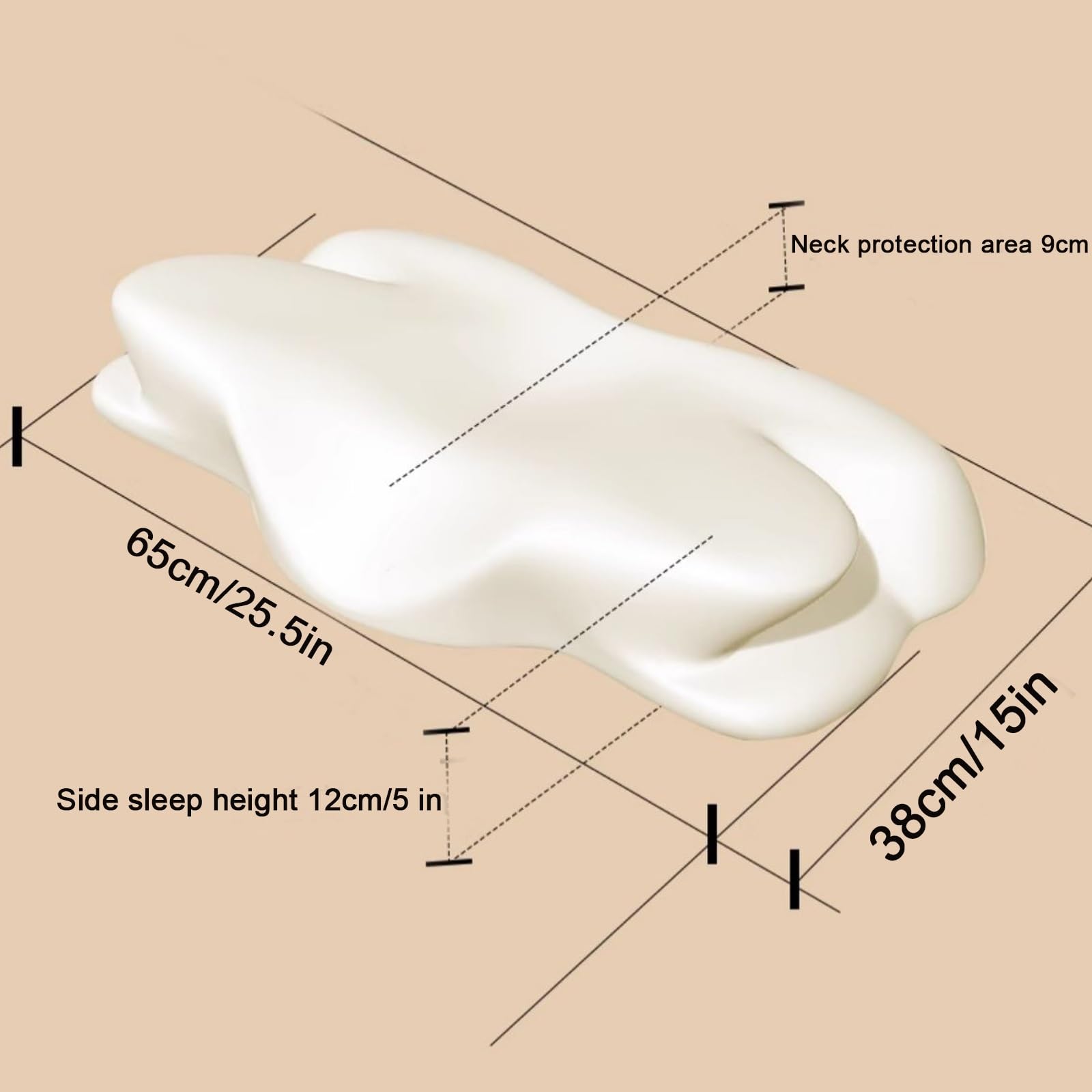 Almohada Cervical De Espuma Viscoelastica, Almohada Ortopedica for Soporte De Cuello, Almohadas Ergonómico for Dormir De Lado Y Boca Arriba