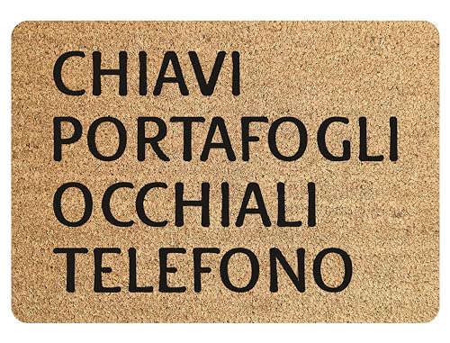 Colorfamily Tappeto Zerbino divertente Chiavi Portafogli Occhiali Telefono Ingresso Casa