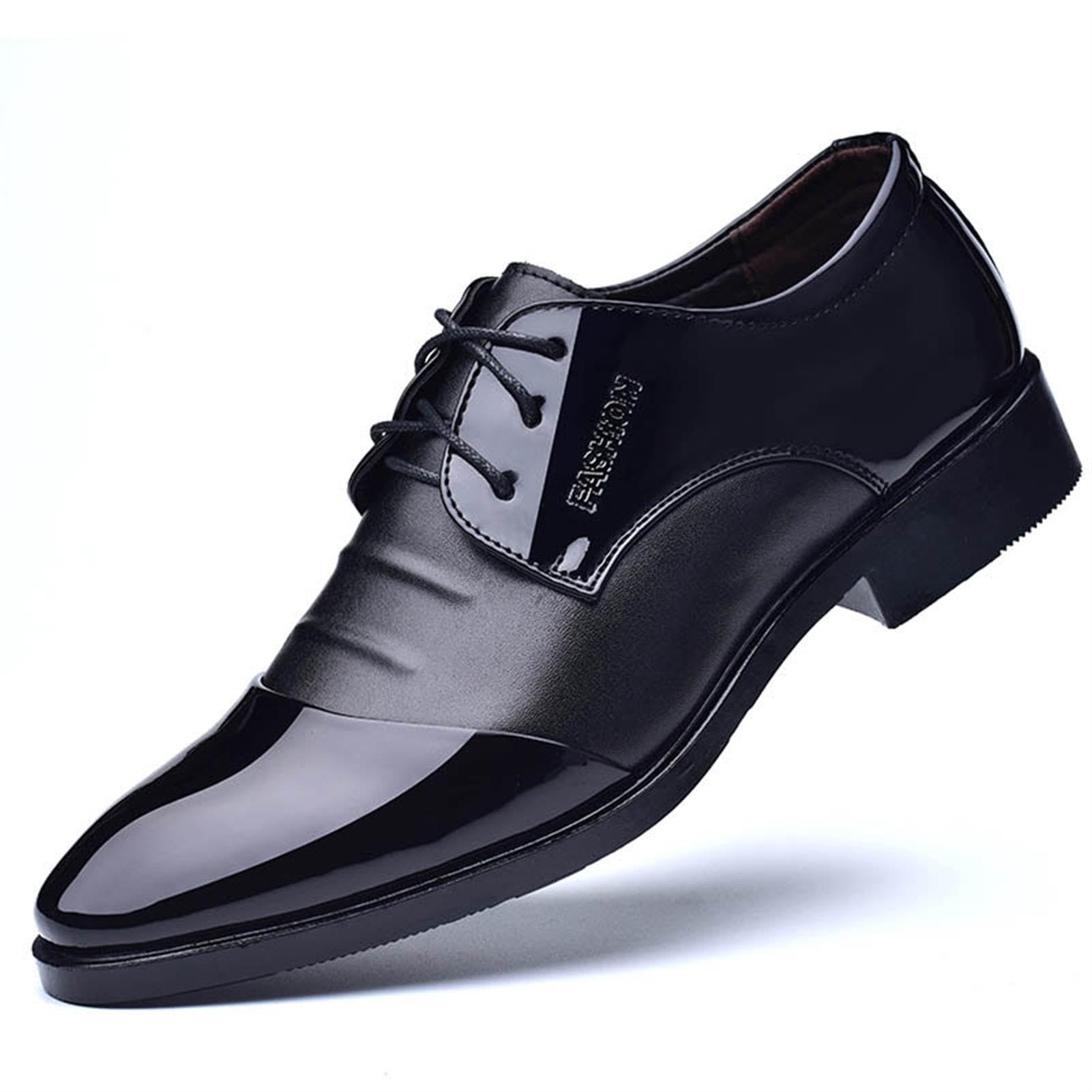 Zapatos De Vestir para Hombre De Charol Oxford con Cordones Y Puntera Puntiaguda, para Negocios, Formal, De Boda