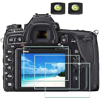 ULBTER Screen Protector for Nikon D6 D850 D800 D750 D610 D600 D500 Camera & Hot Shoe Cover 9H Hardness LCD Tempered Glass [3+2 Pieces]