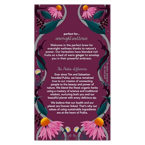Miniatura 4 de Pukka - Bolsas de té orgánico, té de hierbas de bayas nocturnas con manzanilla, equinácea y saúco, perfectas para el bienestar nocturno, 20 unidades