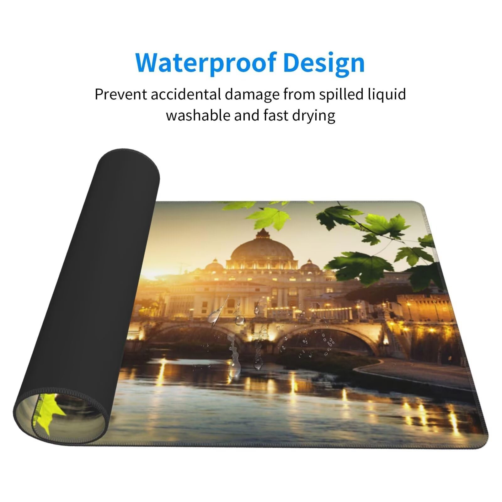 Gaming Mauspad XXL 900x500x3mm Mousepad Verlängertes Groß Mauspad Schreibtischauflage,Genähte Kanten rutschfeste Gummibasis,Verbessert Präzision Geschwindigkeit Home Office Europäischer Stil L-4342