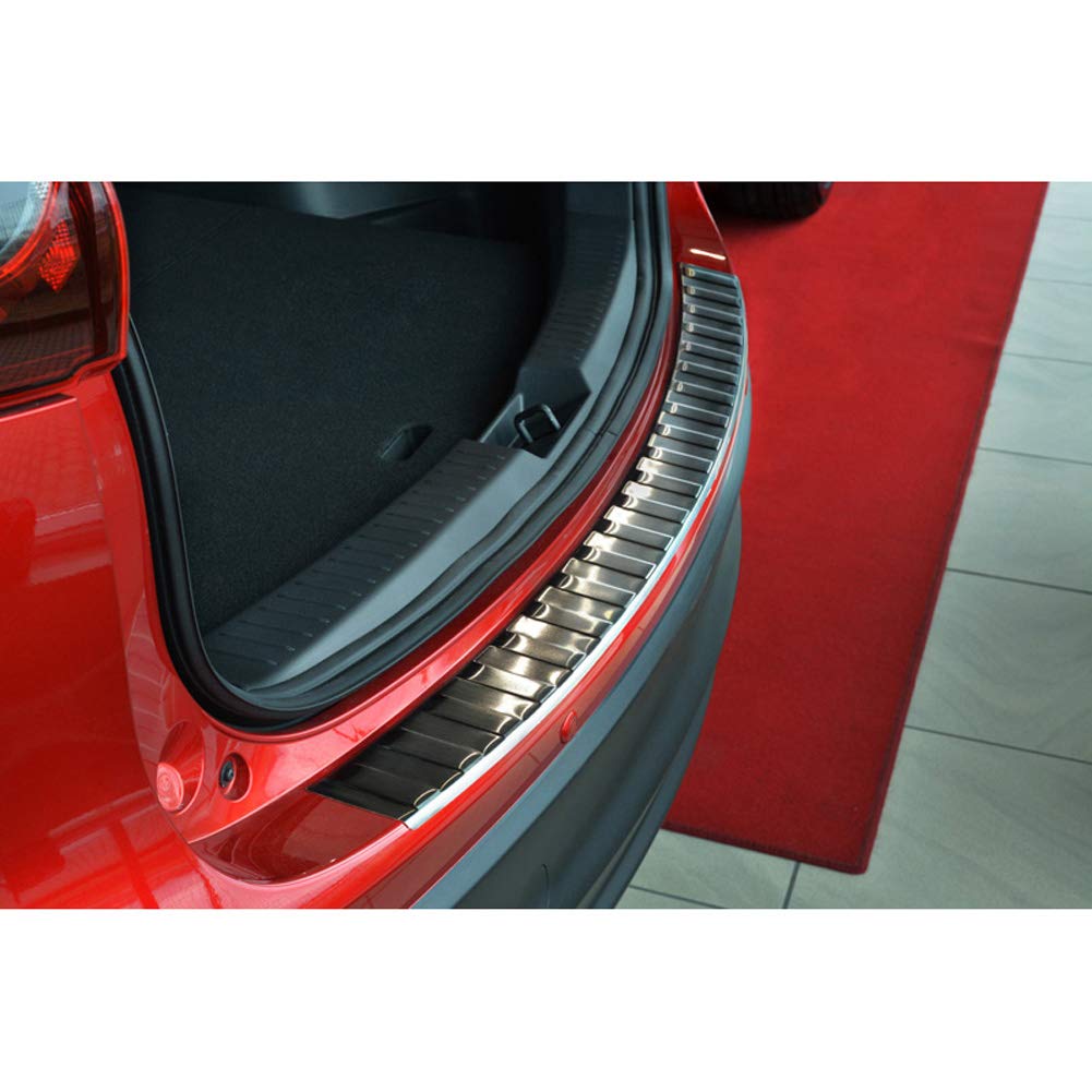 Avisa Protector del Parachoques Trasero Inoxidable Negro Compatible con Mazda CX-5 2012-2017 'Ribs'