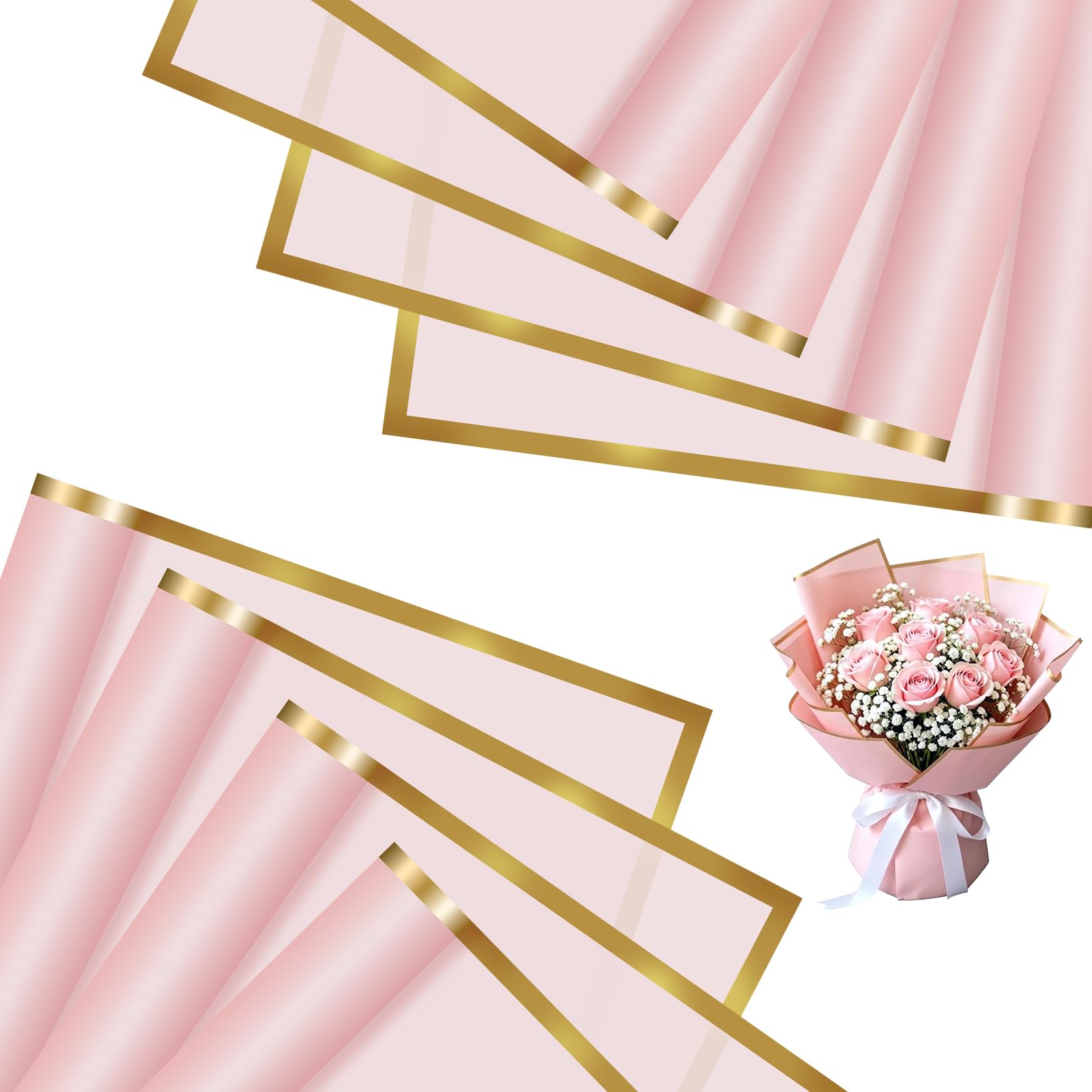 OFFCUP 20PCS Flower Wrapping Paper, Waterproof Floral Bouquet Packing Paper