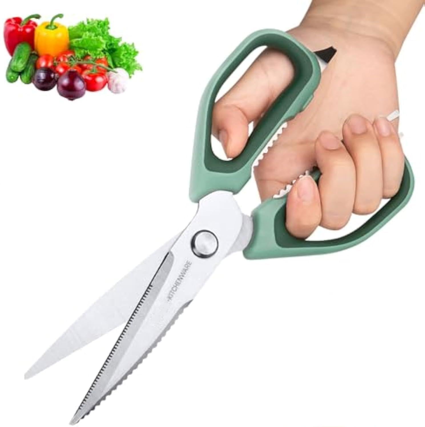 Deli Kitchen Scissors, Food Grade Kitchen Scissors, All Purpose Kitchen Sharp Shears 5 in 1, Heavy Duty Cooking Shears with Stainless Steel Serrated Blade, for Food, Cutting Meat, Fish, Vegetables