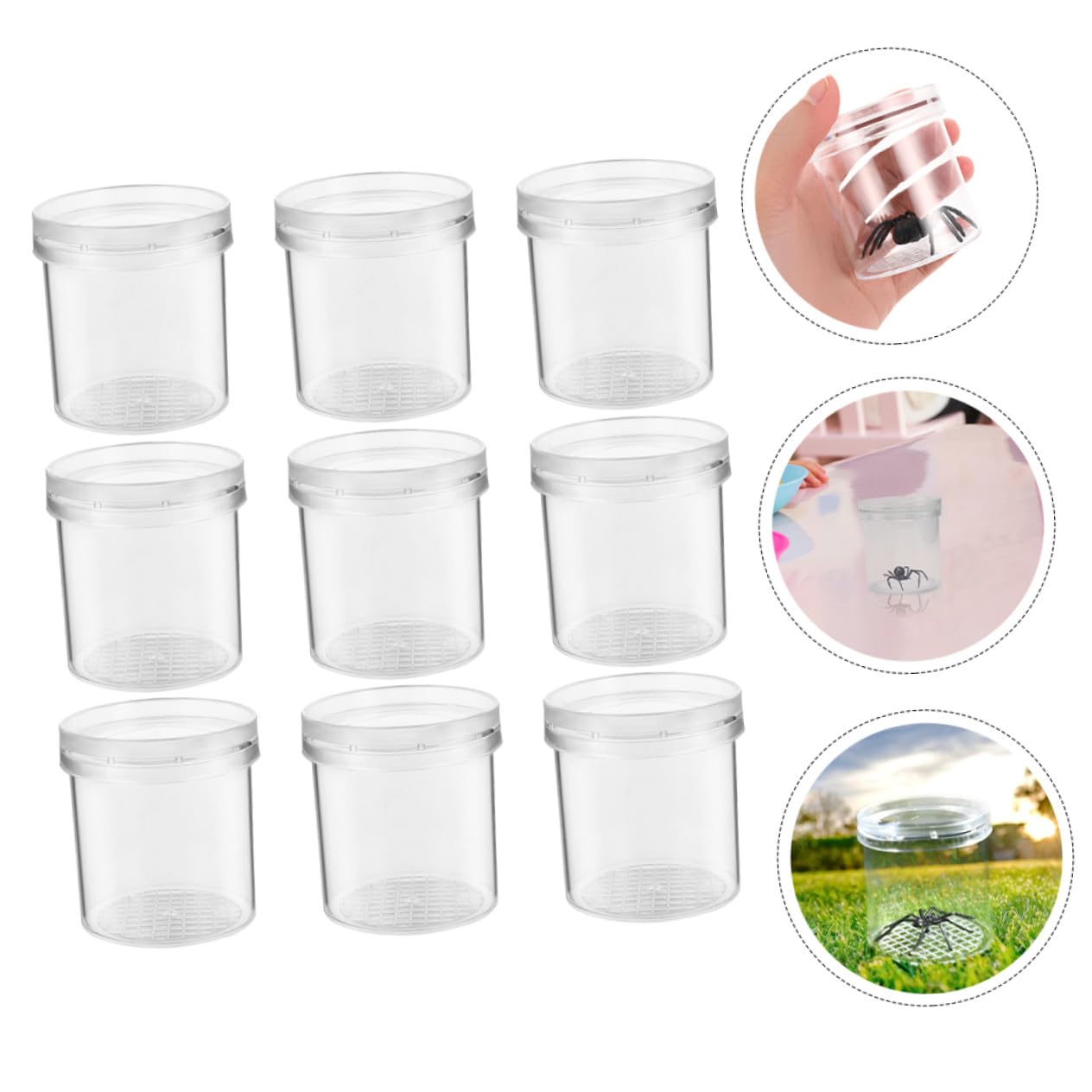 iplusmile 9piezas Taza de Observación de Insectos Lupa Multifunción Caja Hogar y Animales para Cajas de Insectos de Aumento