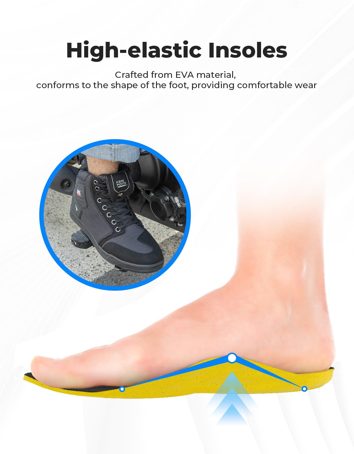 KEMIMOTO Botas Moto Hombre, Informales con Almohadillas de Cambio Reforzadas, Transpirables