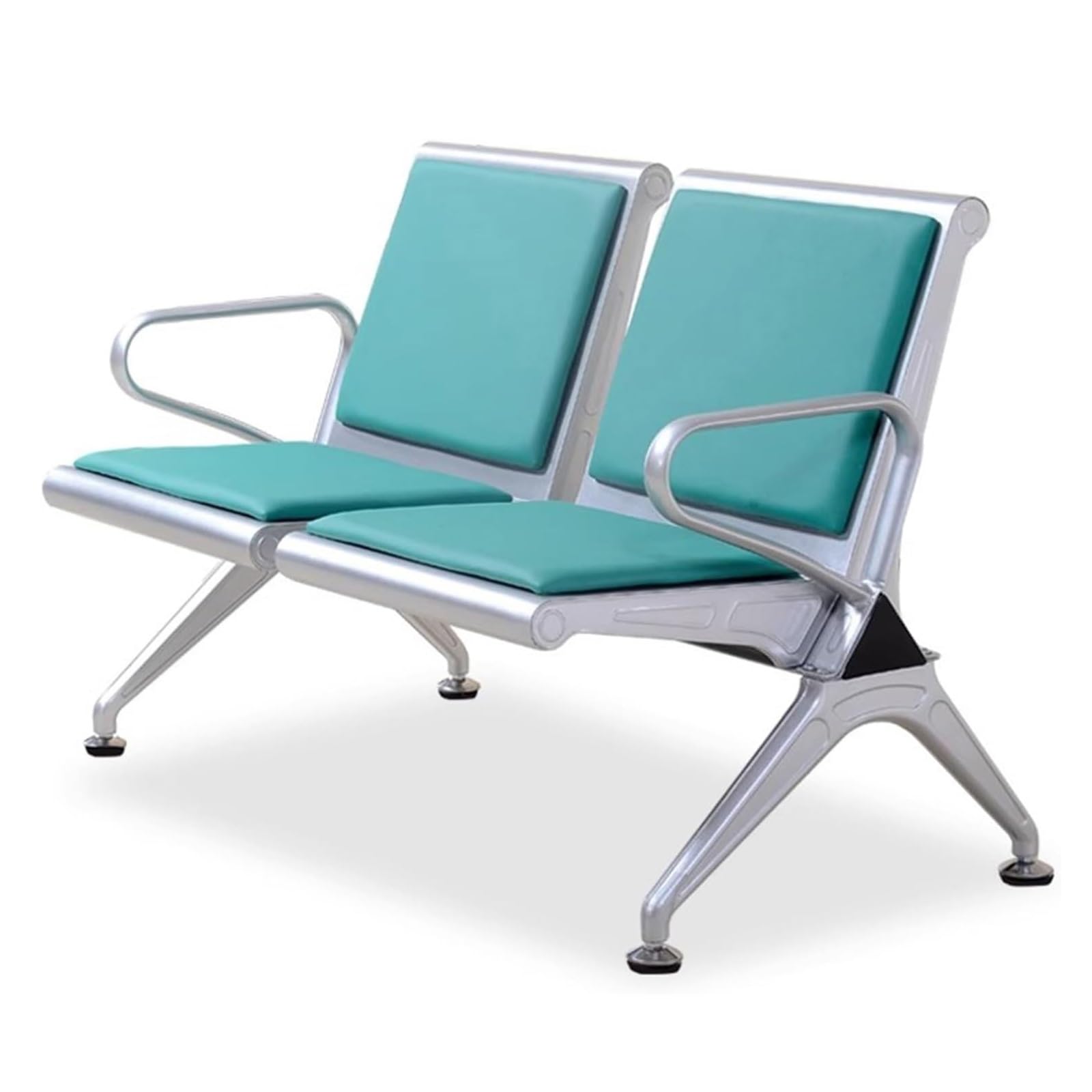 SaryEdge Office Reception Chair Set 2-Seat Faux Leather Room Sofa with Armrests Airport Reception Bench for Market Bank & Hospital,