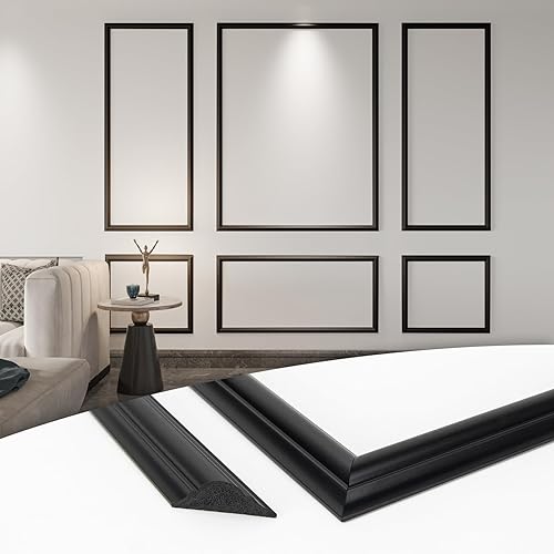 Miniatura 11 de Art3d Juego de 6 piezas de molduras de pared precortadas, paneles de wainscoting listos para armar para decoración de paredes interiores, sala de