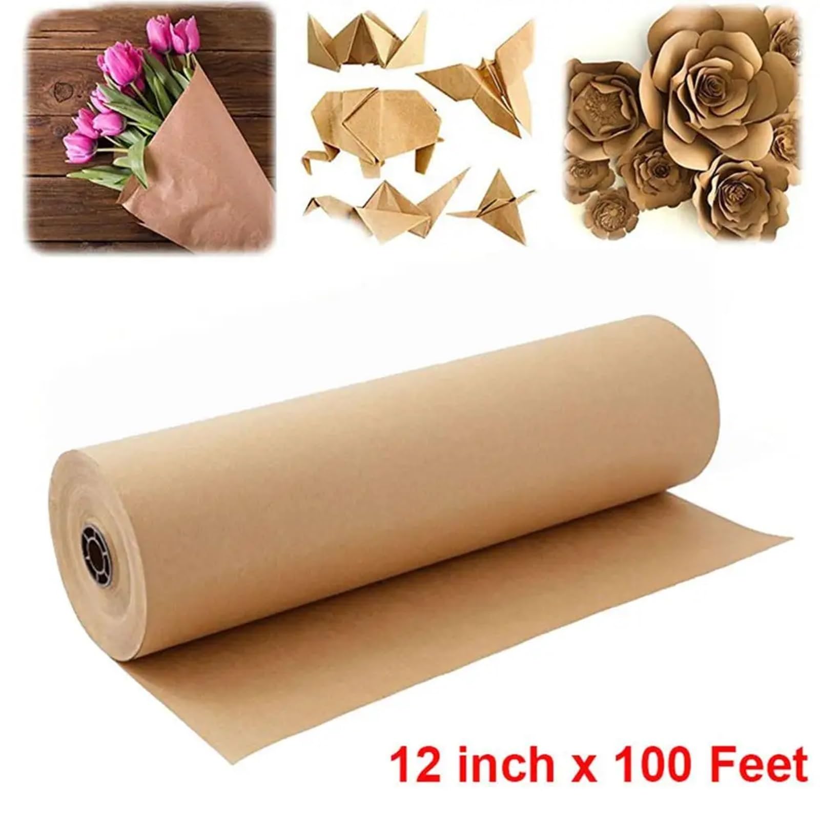 CSSHNL Papier Vélin 30 mètres Brun Kraft Papier d'emballage Rouleau for Mariage fête d'anniversaire Emballage Cadeau Colis Emballage Art Artisanat matériaux pour Esquisser Traçage Dessin Animation