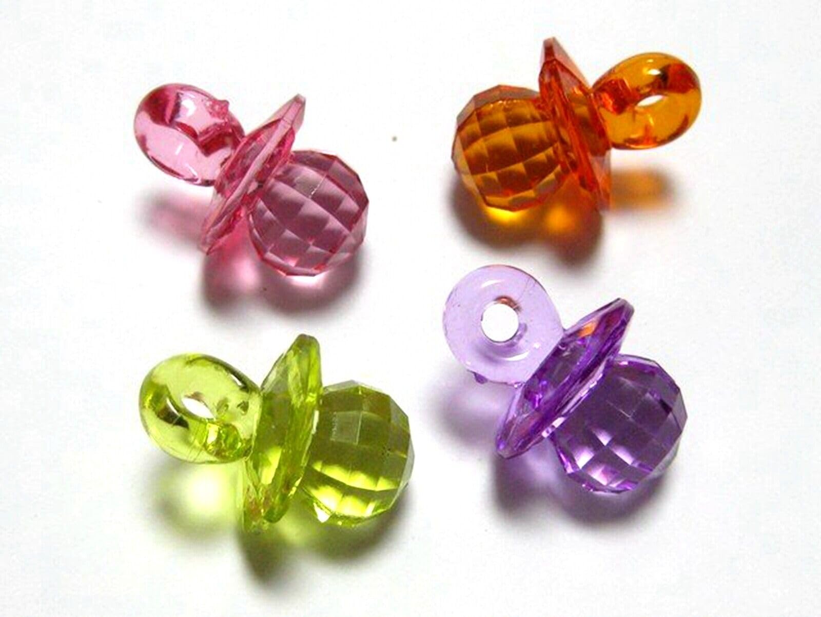 ALBERTAD 25 Mixed Color Transparent Acrylic Faceted Big Mini Nipple Pendants 26X19Mm