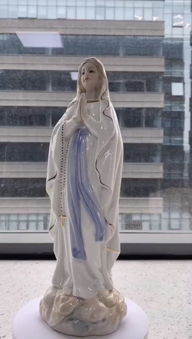 Estatua Virgen María en cerámica 11.8 x 3.9 pulgadas miniatura 7