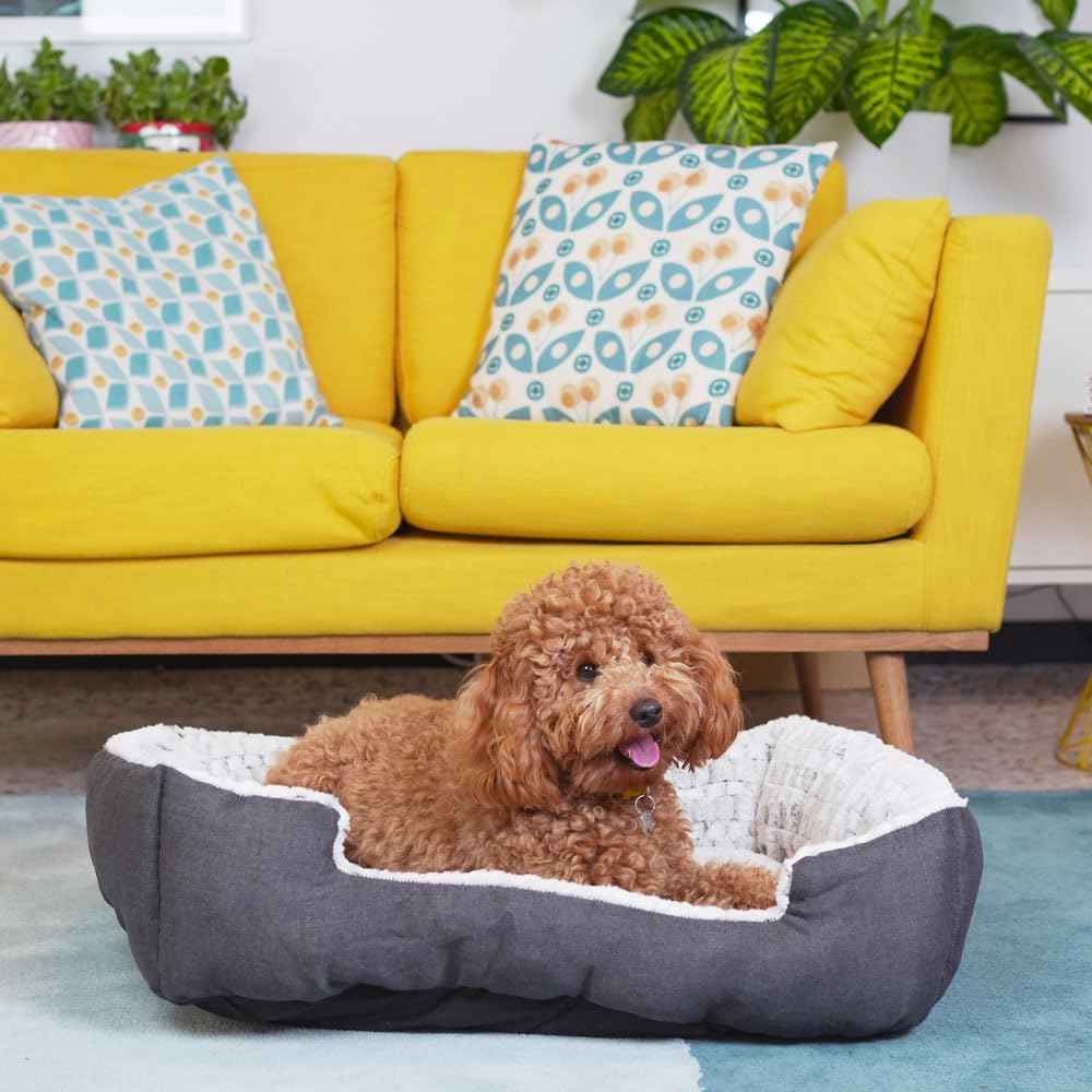 Ferplast Panier Chien Coussin Chien Moyen Taille Panier Chat Coussin Chat Doux et Confortable 48 x 37 x h 16 cm. Gris