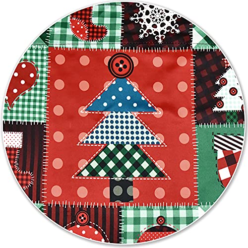 Mumfas Christmas Valance - Red And Green Buffalo Plaid Check Gingham Rod Pocket Curtain Valances Christmas Tree Pattern Valance For Windows 52 X 18 Inch #TOP4