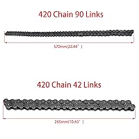 Vista 6 de YOXUFA Cadena 420 para Mini Bike Coleman CT200U CT200U-EX BT200X Baja Warrior Trailmaster MB165 MB200 Predator 212cc 196cc 200cc 6.5hp Piezas