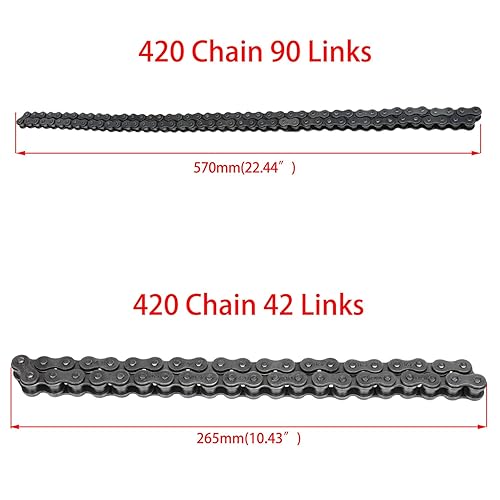 Miniatura 6 de YOXUFA Cadena 420 para Mini Bike Coleman CT200U CT200U-EX BT200X Baja Warrior Trailmaster MB165 MB200 Predator 212cc 196cc 200cc 6.5hp Powersport