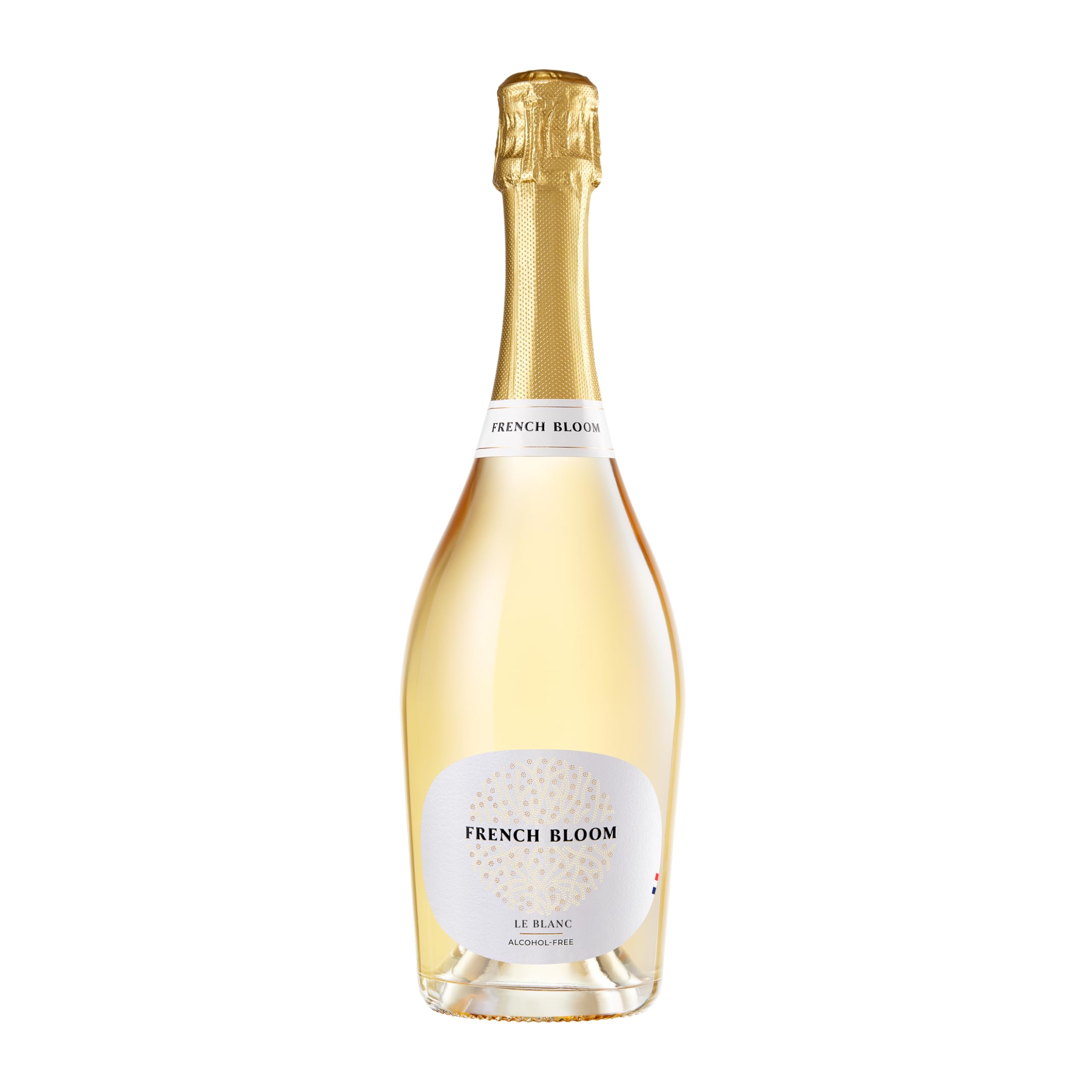 French Bloom Le Blanc, Effervescent Sans Alcool 75cl - Certifié biologique, vegan, faible en calories, adapté aux femmes enceintes, sans sulfites, sans conservateurs ni sucres ajoutés.