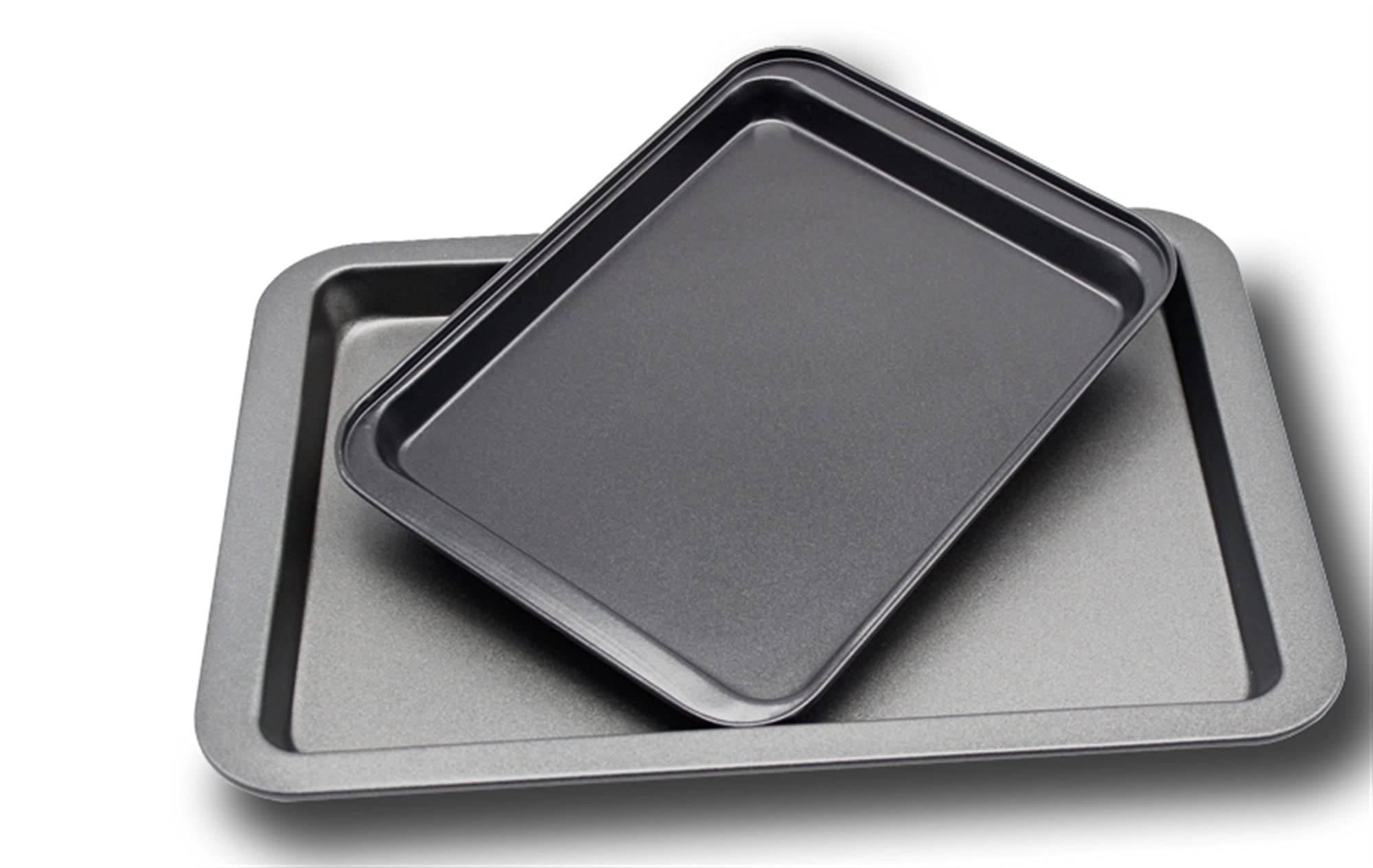 2 Teile/Satz Blech Kuchenform Antihaft Backblech Edelstahlplatte Backzubehör Backblech Set (Farbe : Gold) (Schwarz)