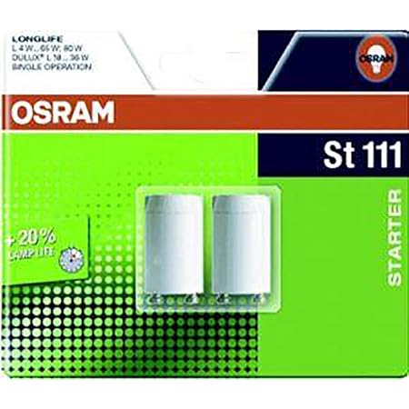 Osram Starter 111 Longlife, Für Einzelschaltung von Leuchtstoffröhren, 2er-Pack