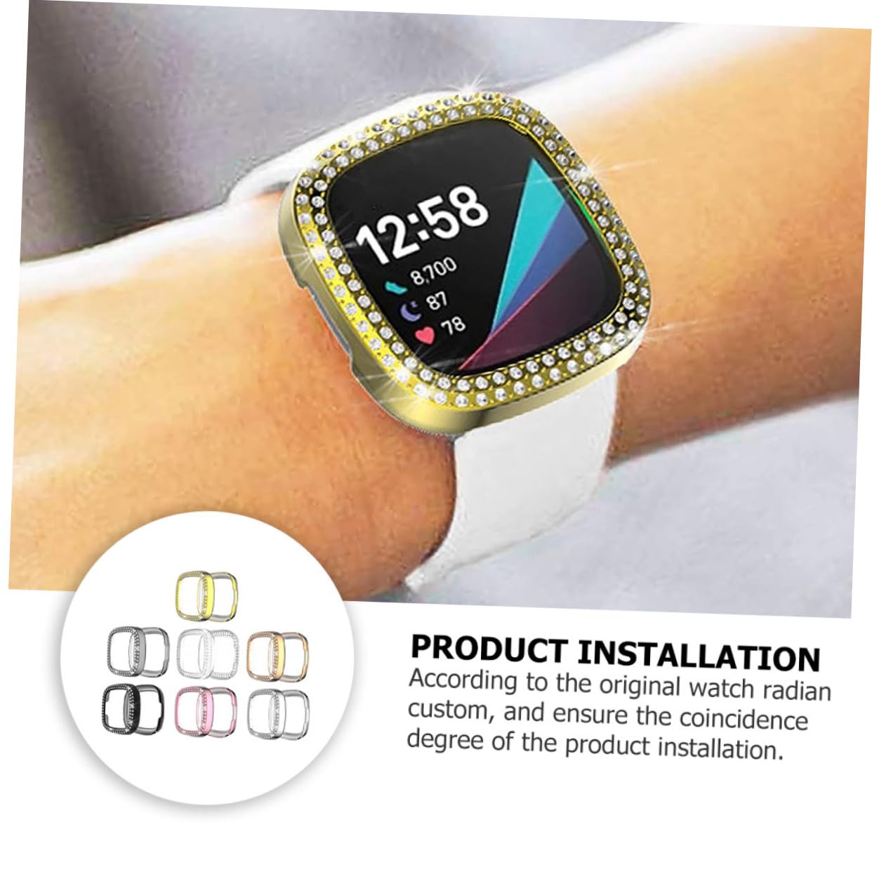 Gadpiparty 14pièces Coque De Complète pour Montre Compatible avec Sense Étui TPU Anti-Rayures Transparent Et Émaillé Accès Facile à Toutes Les Fonctions