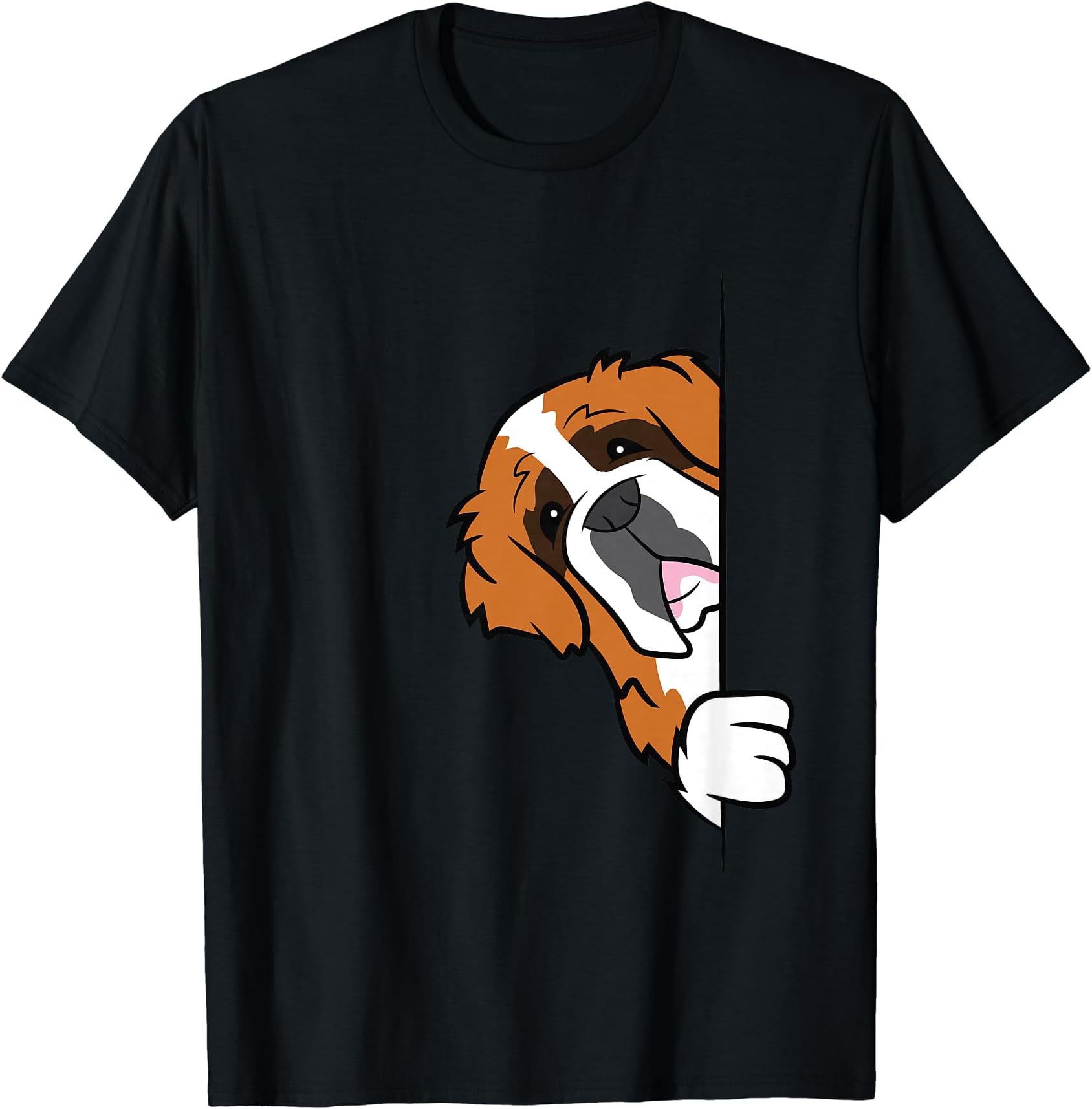 Saint Bernard Dog GiftsCute Saint Bernard Dog Peeking From Side Funny Saint Bernard T-Shirt