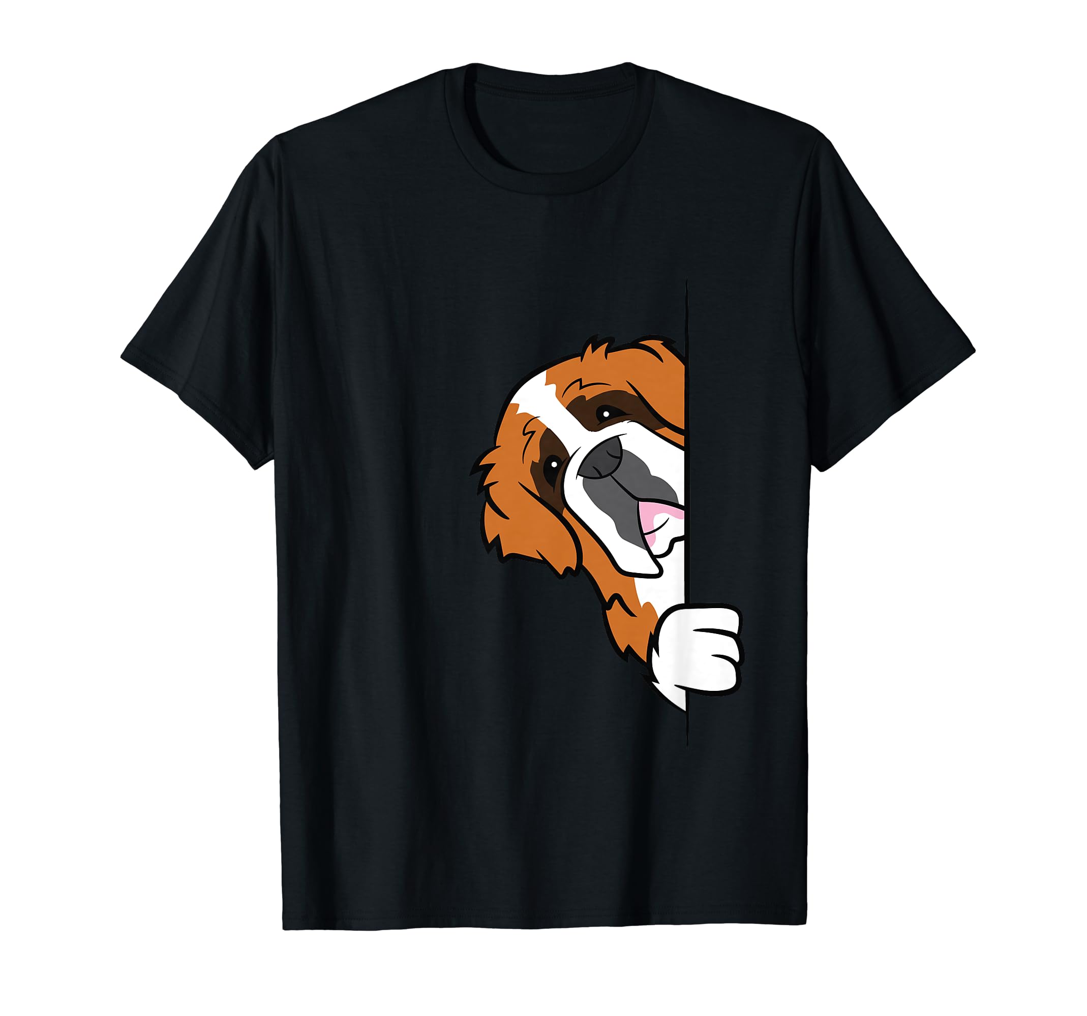 Saint Bernard Dog GiftsCute Saint Bernard Dog Peeking From Side Funny Saint Bernard T-Shirt