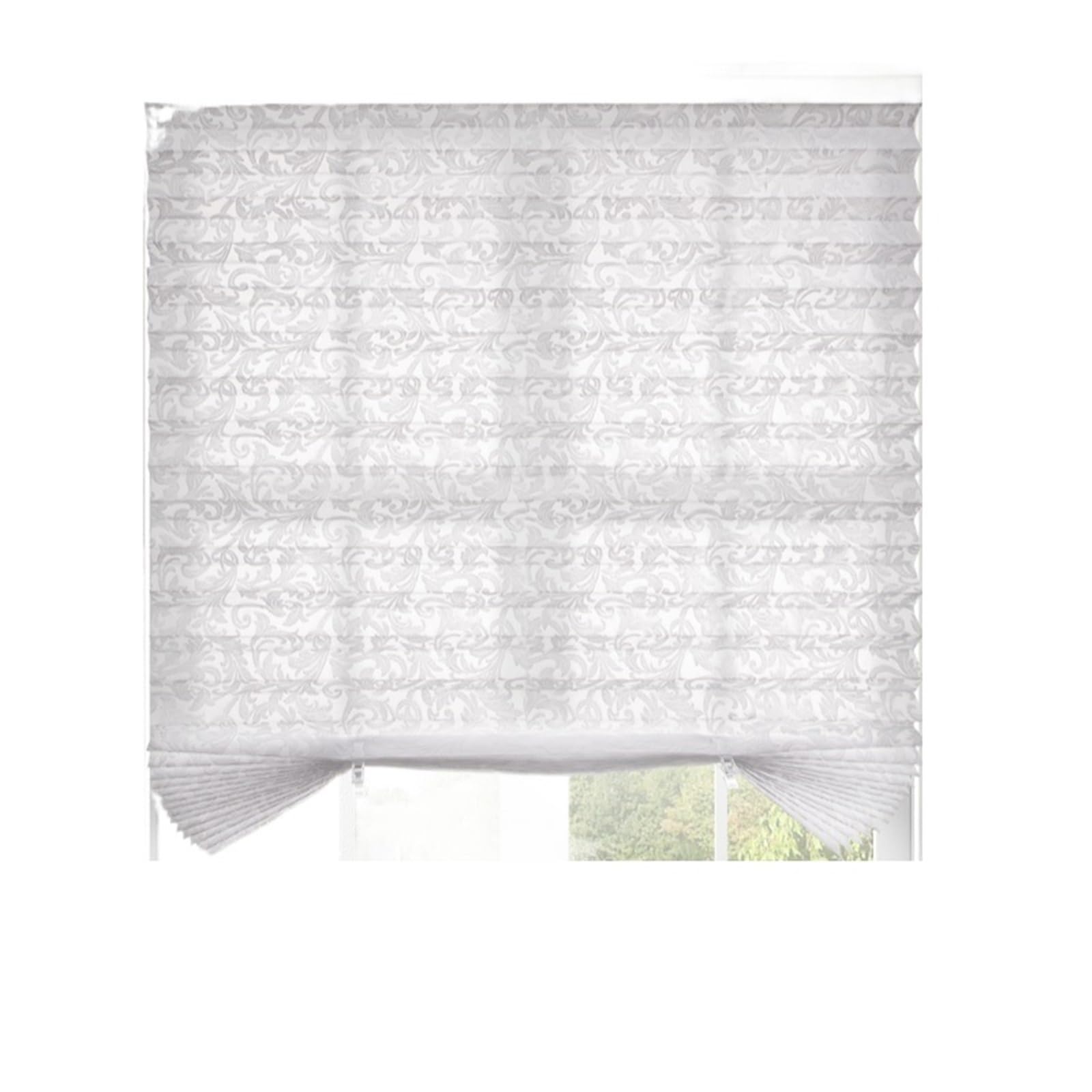 Self Adhesive Blinds Self Adhesive Window Shades Blackout Pleated Curtain Adjustable Temporary Blinds Home Decor(WHITE,60x180cm)