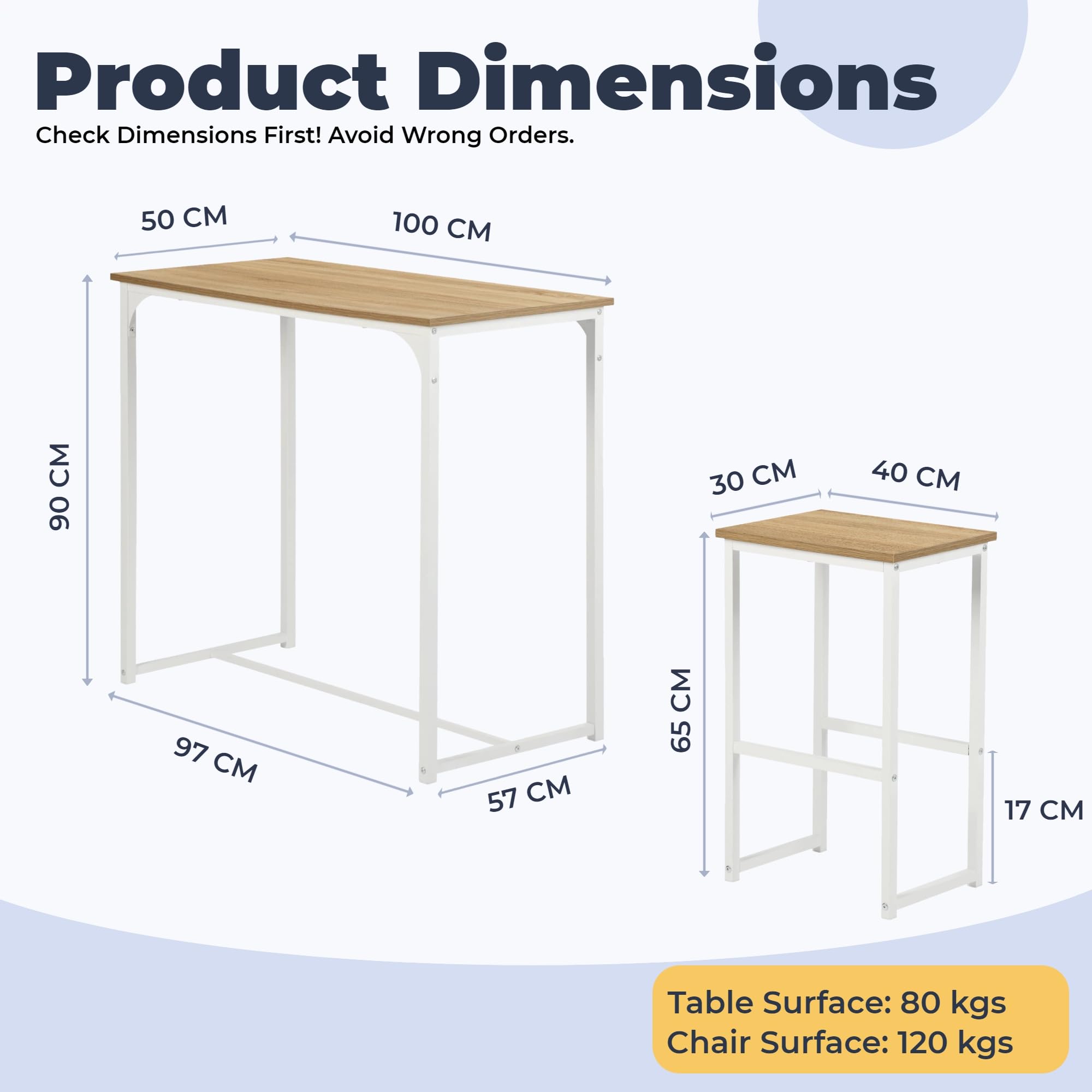 Table à Manger avec 4 Chaises Ensemble 5 pièces 100 x 50 x 90 cm Cadre Acier Blanc Mat Veine Chêne