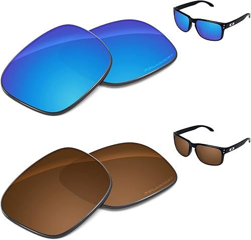 Tintart Performance Replacement Lenses Compatible with Oakley Holbrook Holbrook Asian Fit(AF) Polarized Etched - Value Pack