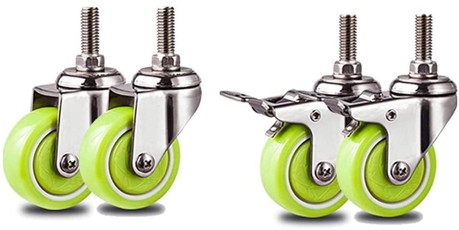 Roulettes de meubles M10 roue de frein pivotante polyuréthane 1.5"