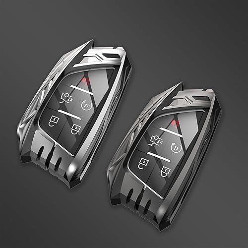 Miniatura 7 de SLAKNOK Funda para llavero Cadillac con llavero, elegante y duradera funda de protección de aleación de zinc compatible con Escalade ESV CT4 CT5 CT6