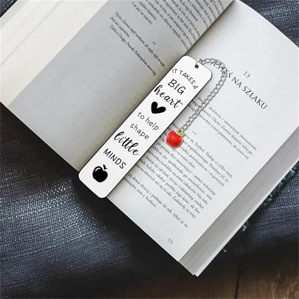 Lihonzhi Bookmark It Takes A Big Heart To Help Shape Little Minds Appreciation Gifts for Teacher Mentor Professor Leaving End of Term Retirement Back to School - Image 2