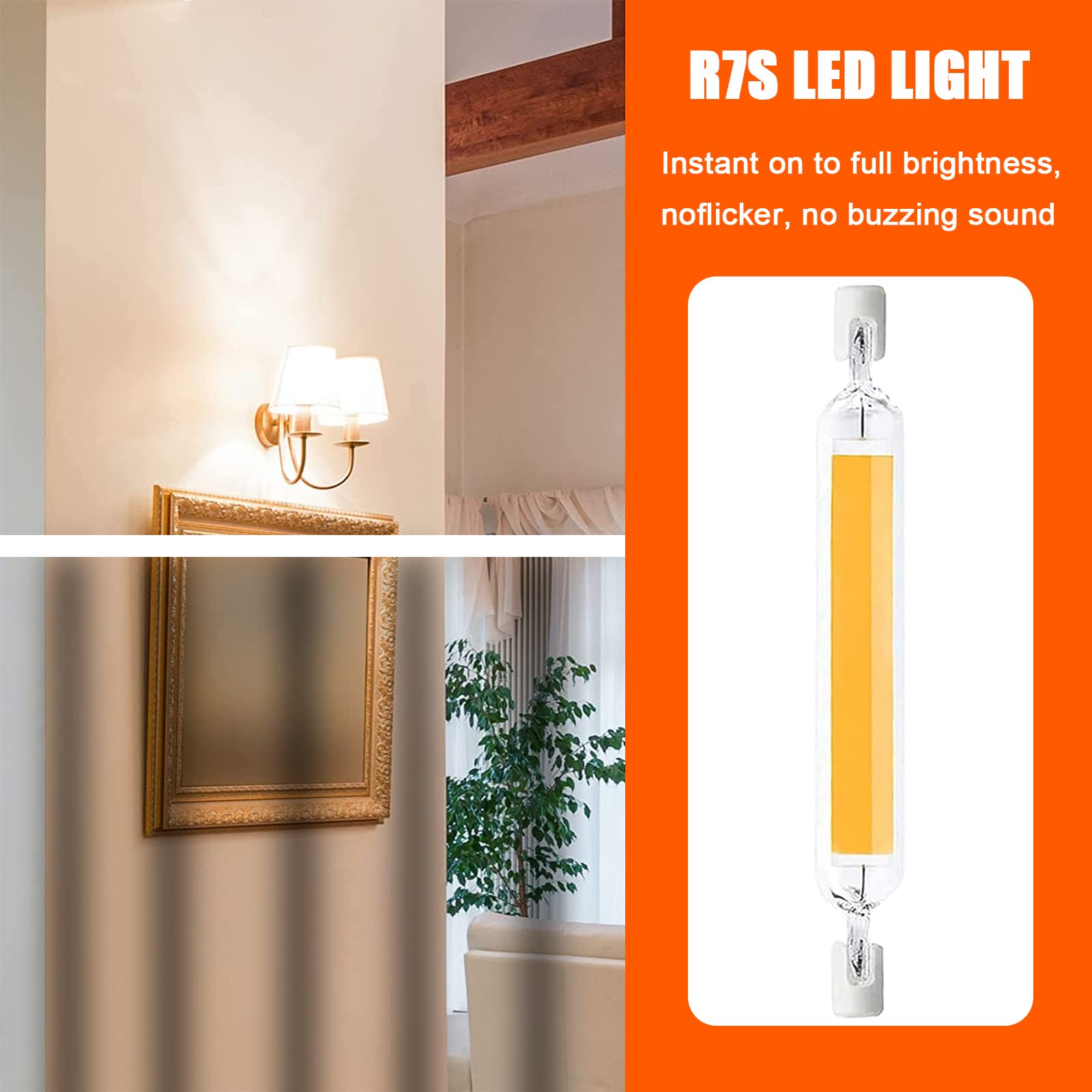 R7S LED Stablampen 10W – 2er Pack, Dimmbar, Kaltweiß 6000K, 1000 Lumen, Ersetzt 100W Halogen