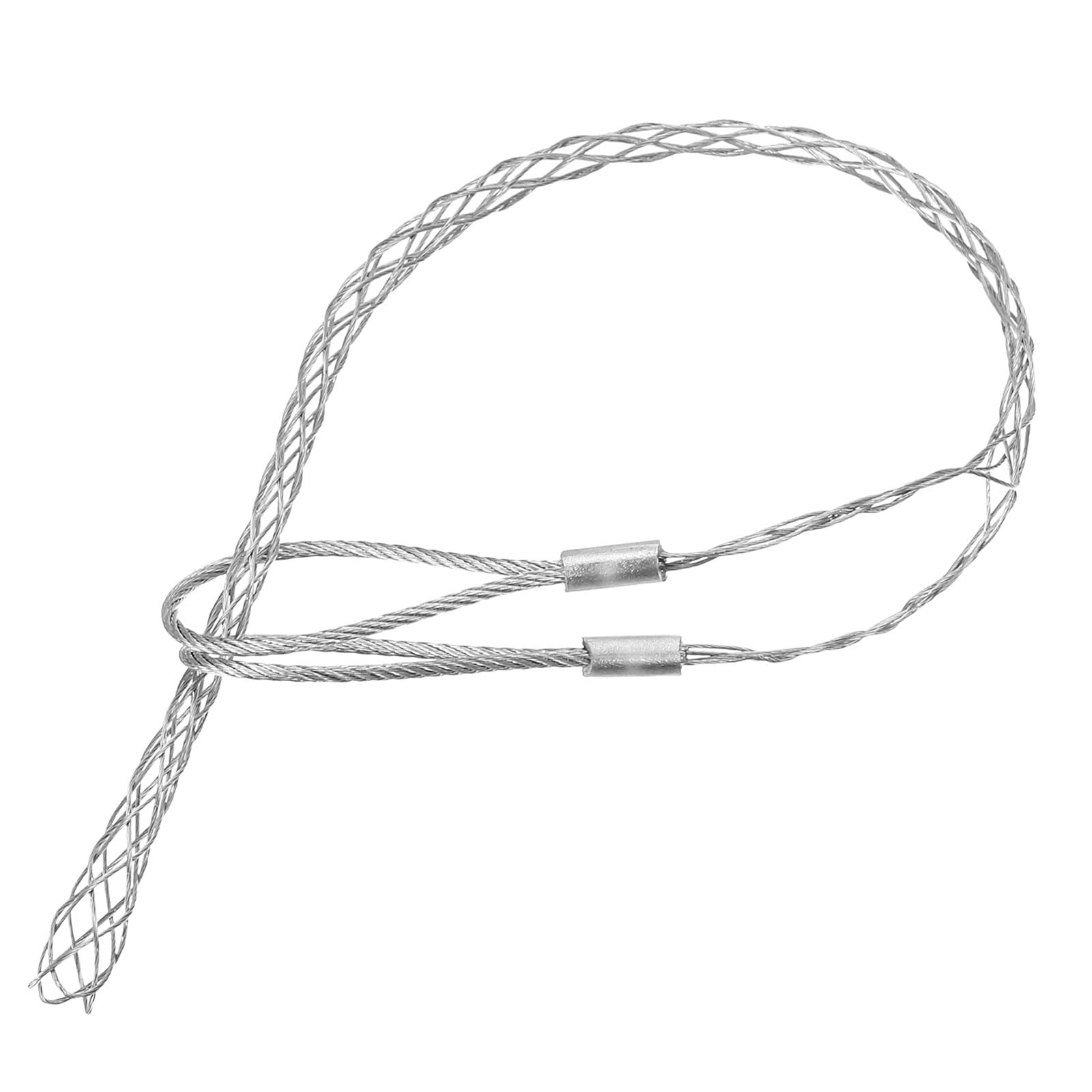 MECCANIXITY Cable Pulling Grip for Light & Heavy Cable(d:6-9mm,Silver) 33cm,1.1FT Wire Mesh Puller Socks Grip Double Head Galvanizing Steel Wire Grips