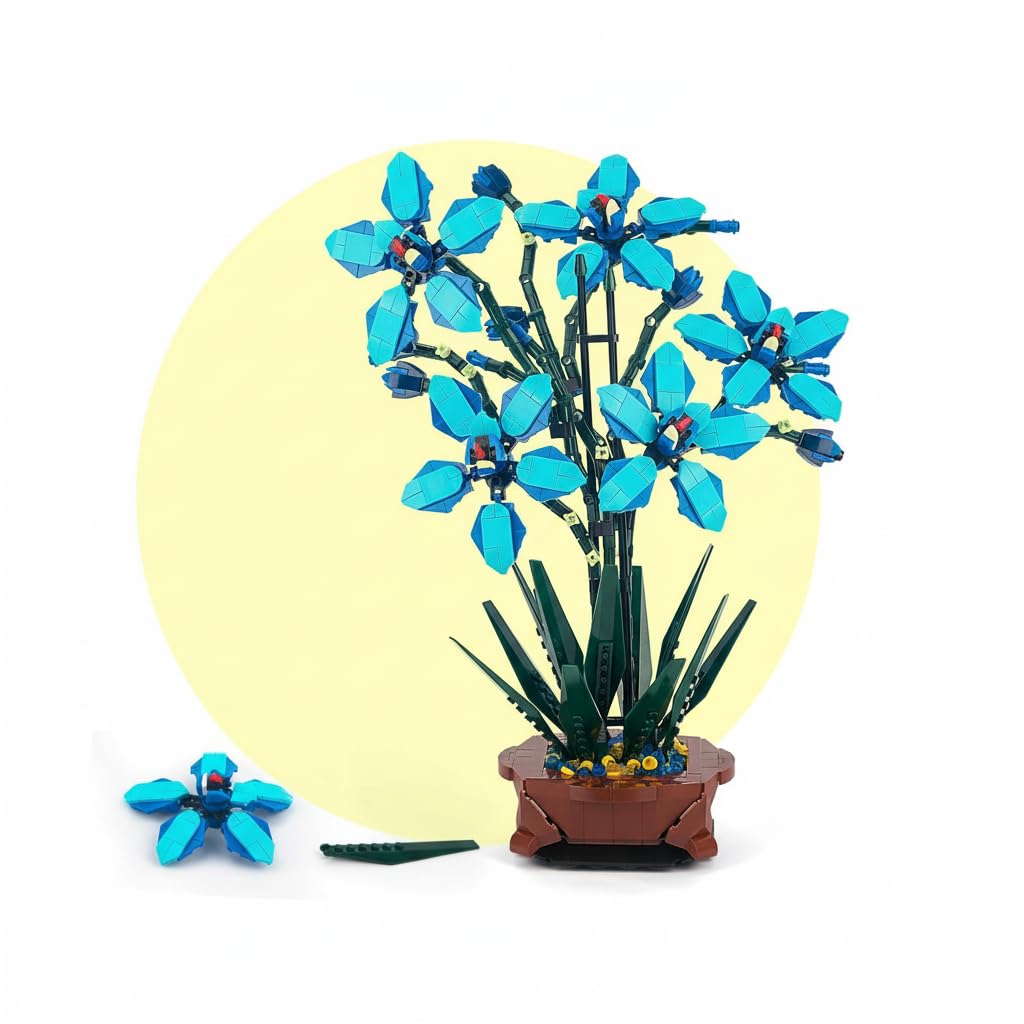 Orchid Flower Building Set, Creative Botanical Collection Décor Toys, Home Décor Gift for Adults, Compatible with Lego-1097pcs