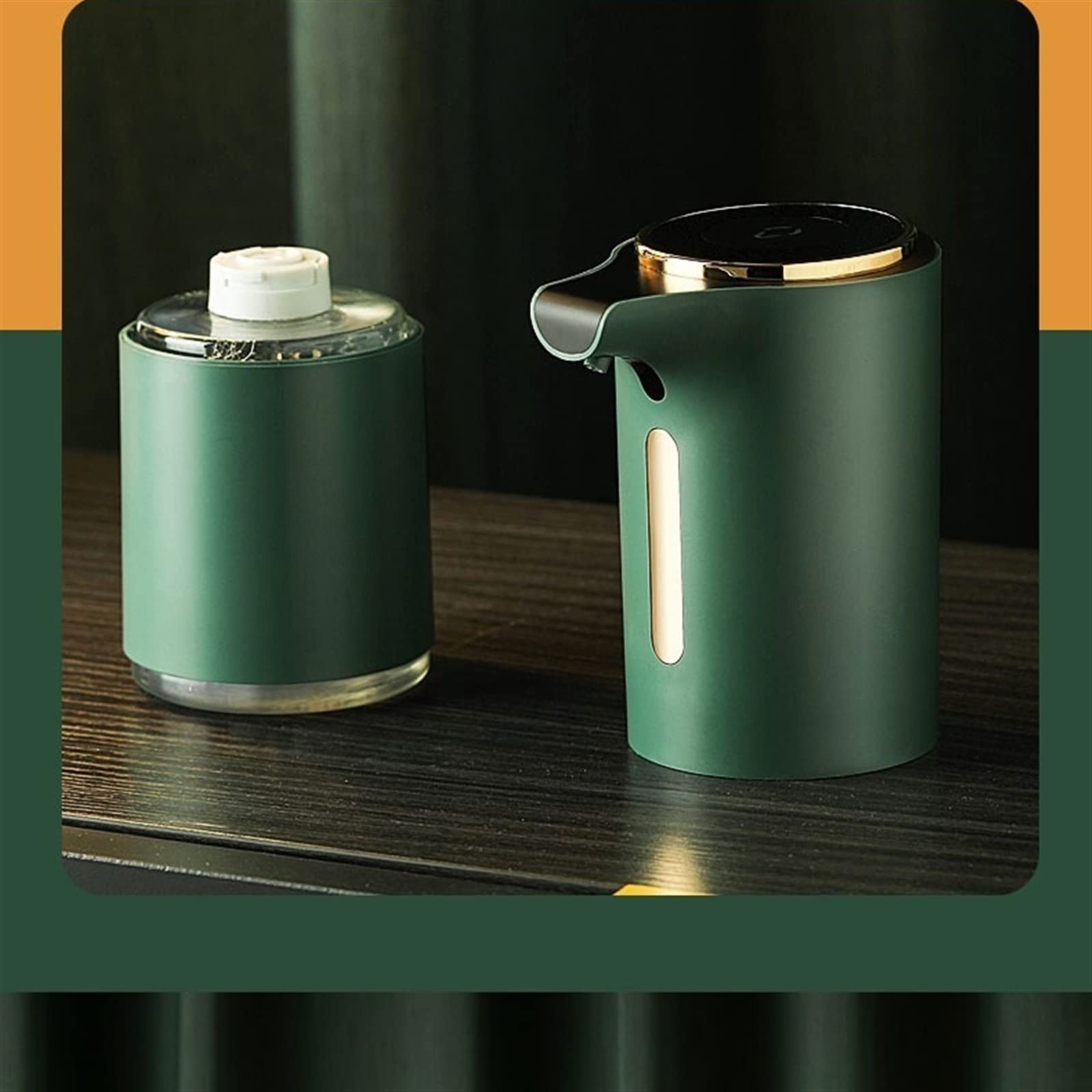 Dispenser di Sapone Dispenser di sapone elettrico a induzione automatica Bottiglia di erogazione di shampoo for gel doccia intelligente for cucina e bagno dispenser sapone bagno (Color : Green)