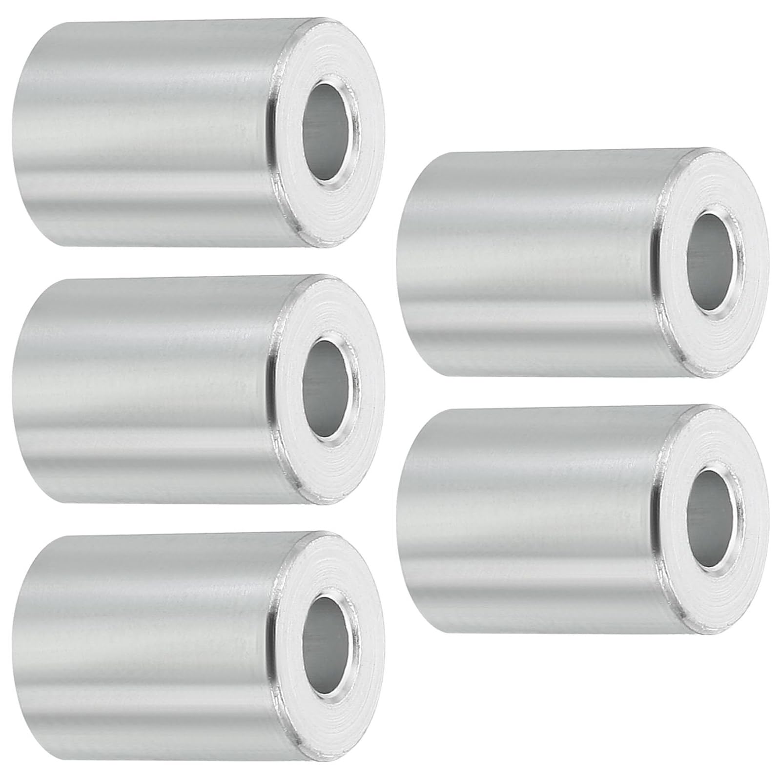 TOP-VIGOR 5Pcs M6 Aluminum Spacer, 6.2mm ID x 15mm OD x 20mm Length Metal Spacer, Round Plain Finish Spacer Screw Standoff Bushing for M6 Screws Bolts and Rods — image 1