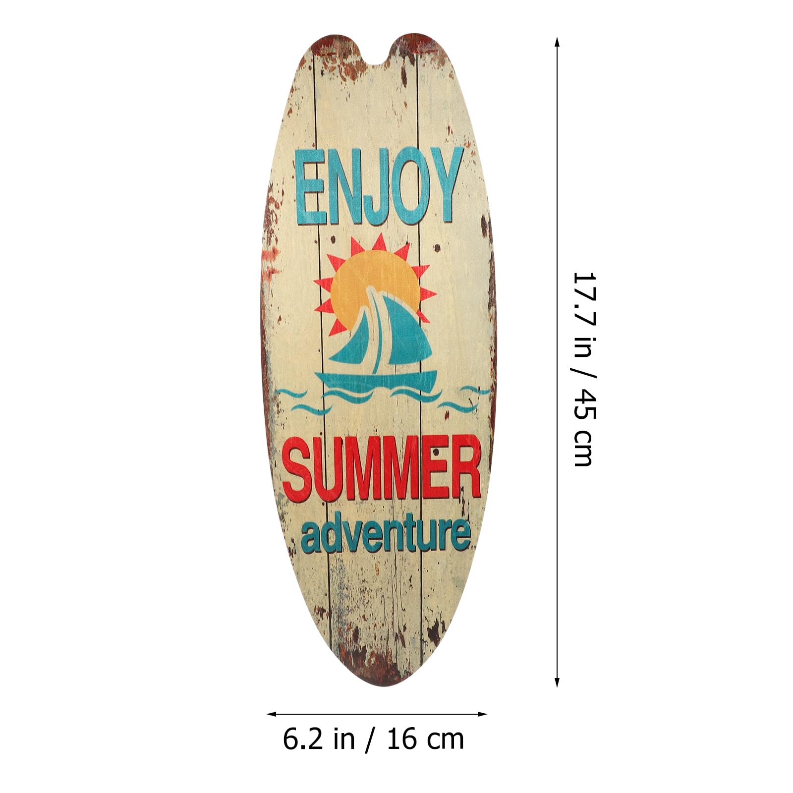 Artibetter Surfboard Wall Decor 17.72X6.30 Inch Summer Theme Party Bar Pendant Coastal Beach Sign Indoor Outdoor Home Decoration - Image 2