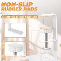 Vista 5 de Under Desk Cable Management Tray, 15.7'' No Drill Steel Desk Cable Organizers, Wire Management Tray Cable Management Rack (1 Pack-White)