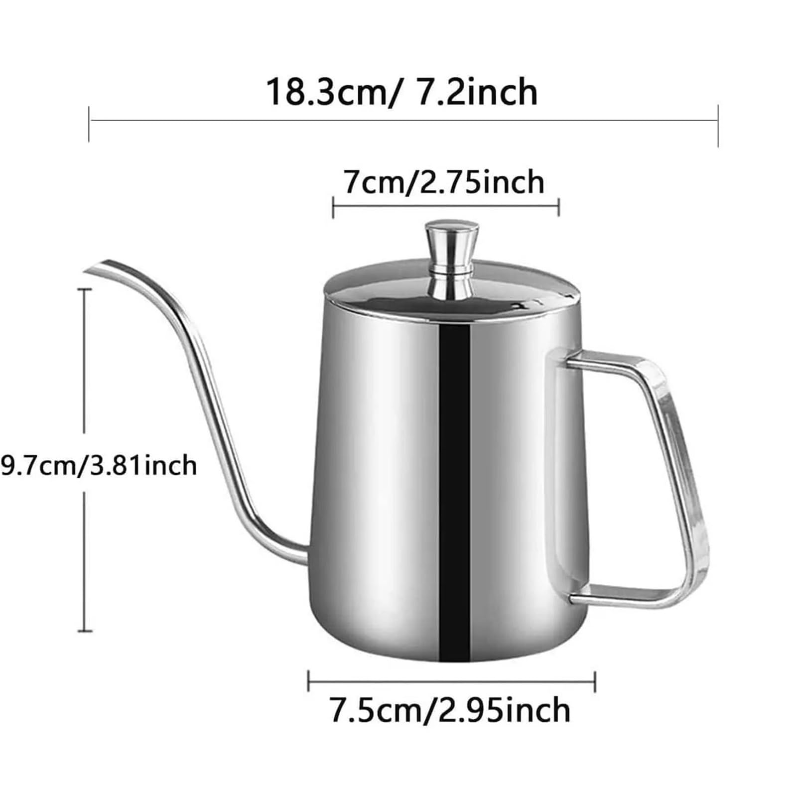 Kaffee Wasserkocher 1PC-350ML Gießen Über Kaffee Wasserkocher Schwanenhals Gießen Über Kaffee Töpfe Drip Kaffee Maker Edelstahl Hause Barista Zubehör Für Kaffee，Tee