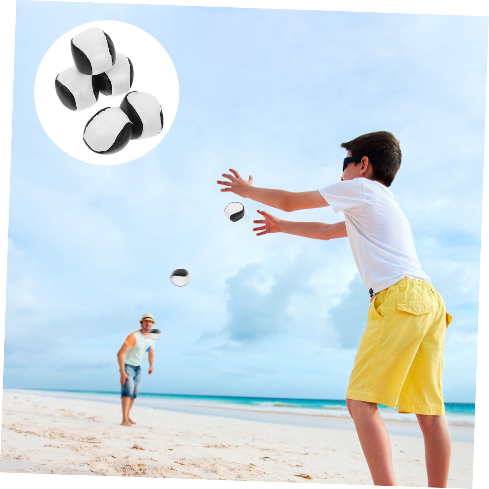 BCOATH 5 Pack Leather Bean Bags for Boys and Girls Throwing Game Toys Juggling Bean Bags Outdoor Playthings Tossing Bean Bag Toys Bean Bag Games