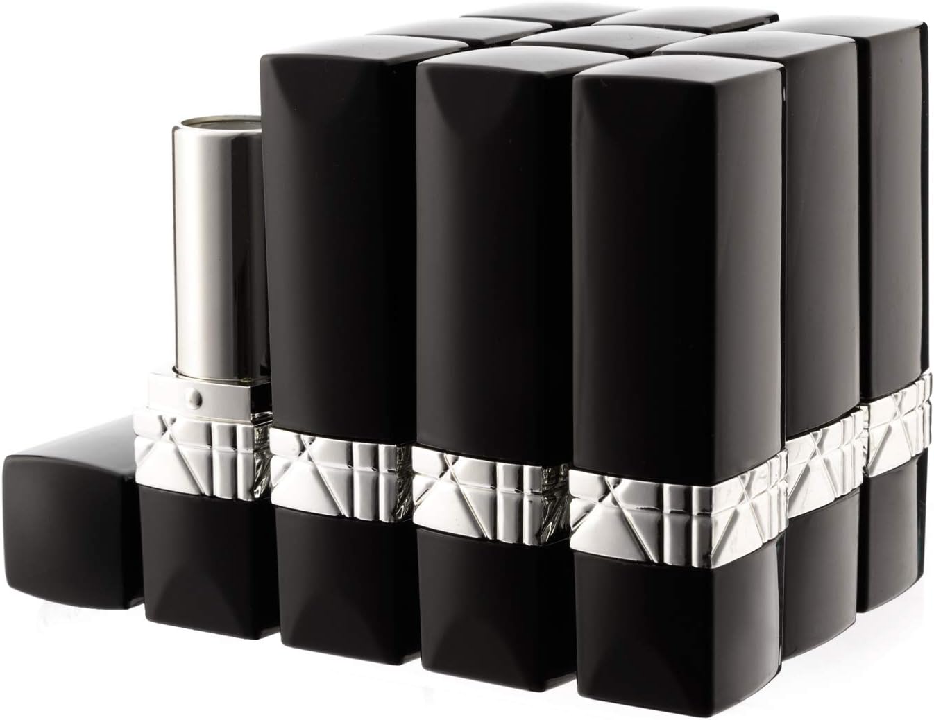 Allwon 10Pcs Black Empty Lipstick Tubes