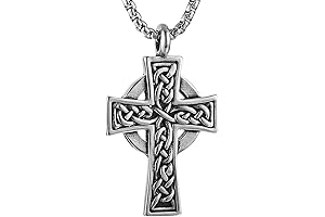 Amulet Cross Pendant Forged in Stainless Steel