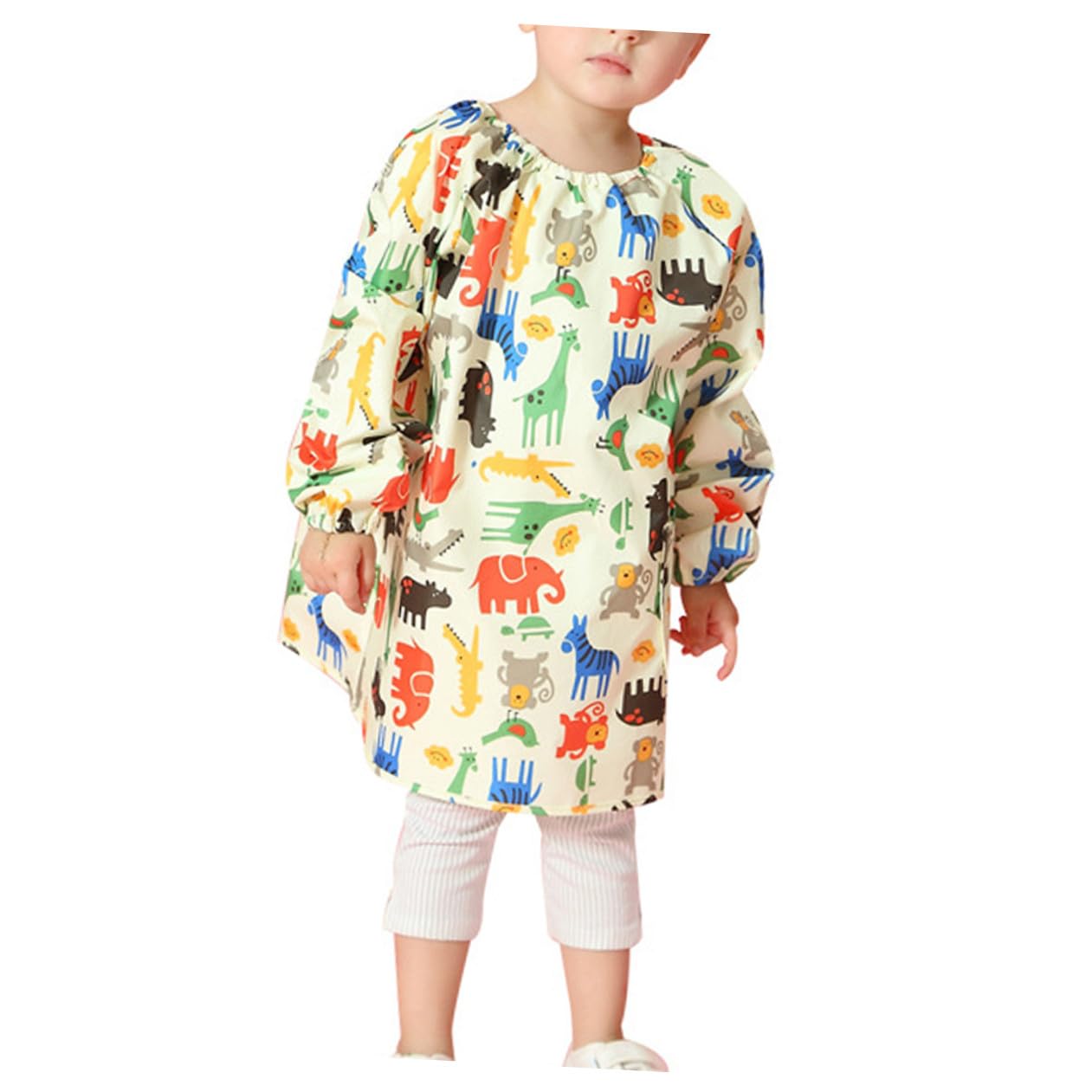 Delantal para Bata de Pintura de Manga Larga Amarilla M Ropa de Protección Transpirable y Fácil de Limpiar para Manualidades y Arte Infantil